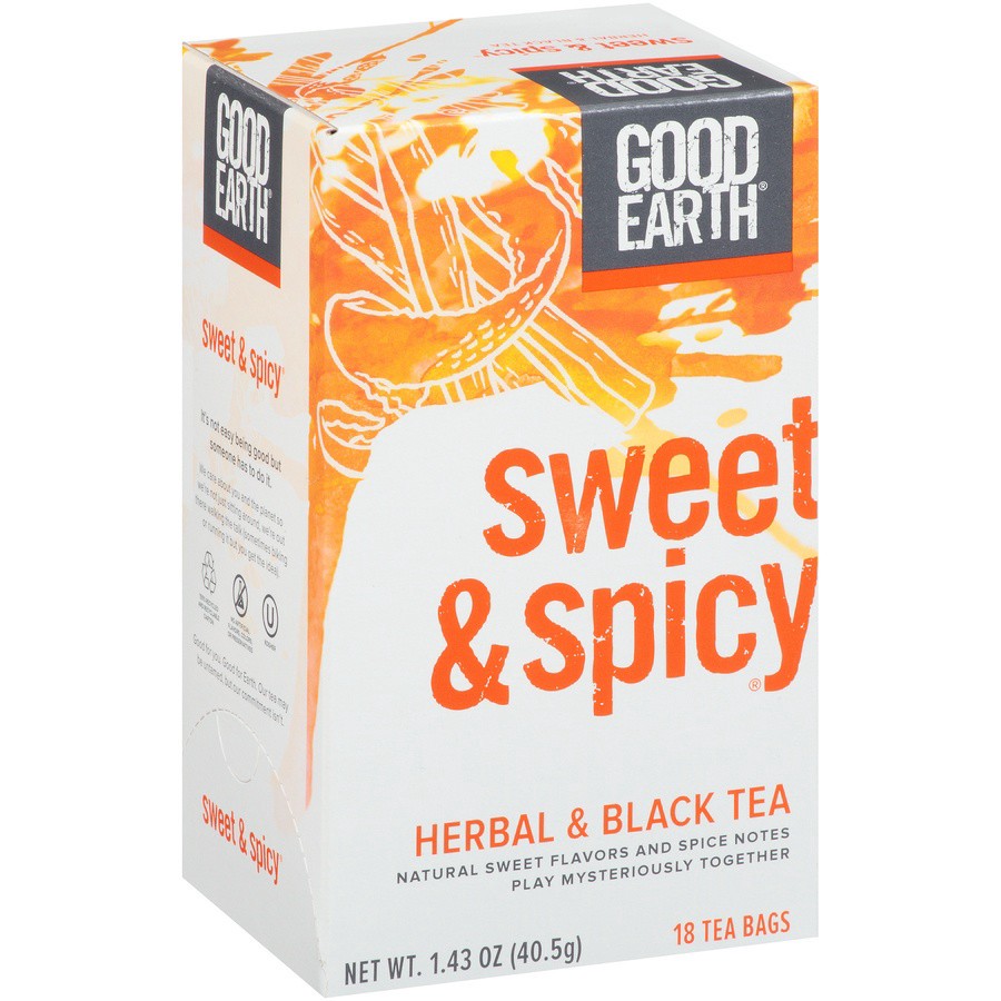 slide 2 of 7, Good Earth Sweet & Spicy Original Herbal Tea 18 Count Tea Bags, 1.43 oz