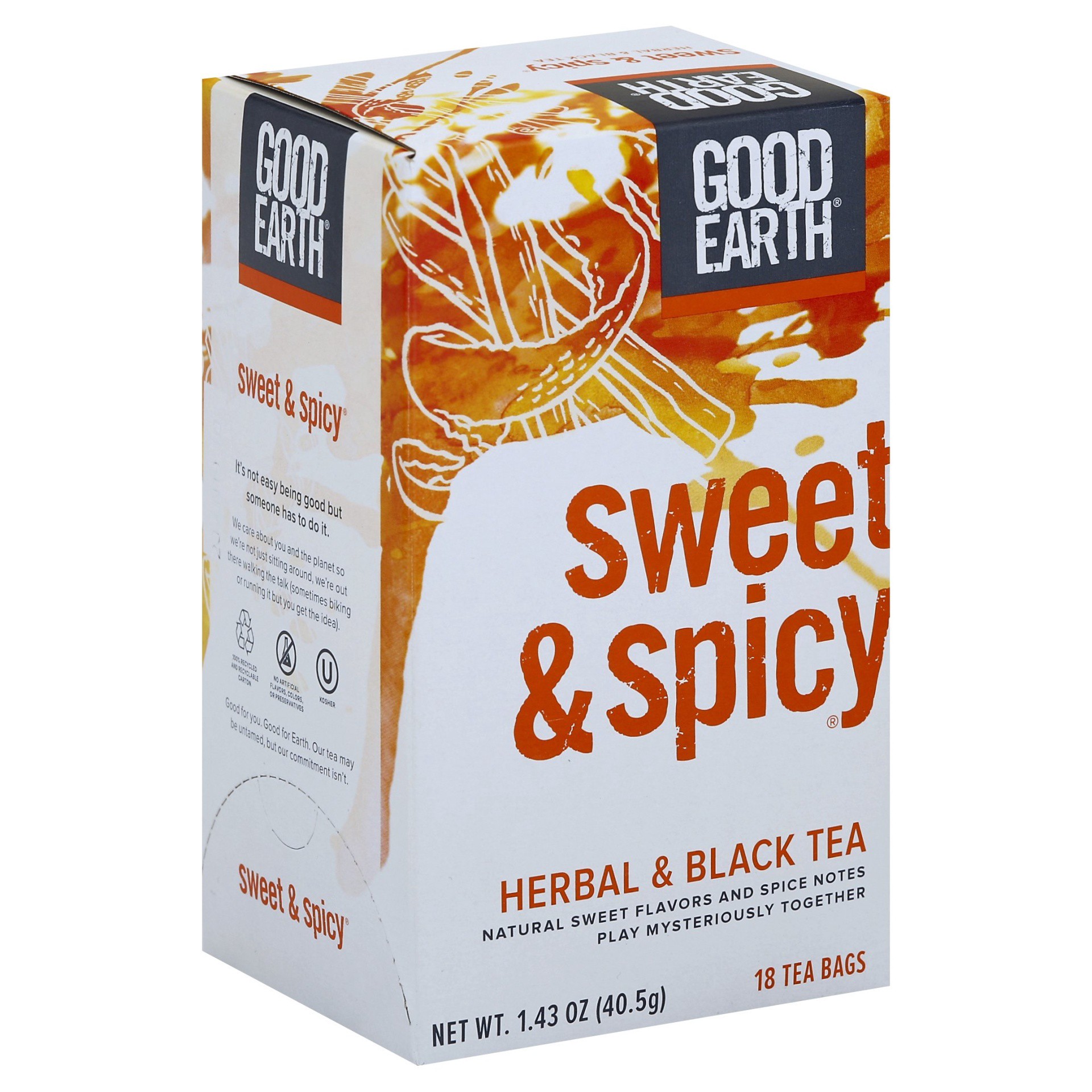 slide 1 of 7, Good Earth Sweet & Spicy Original Herbal Tea 18 Count Tea Bags, 1.43 oz