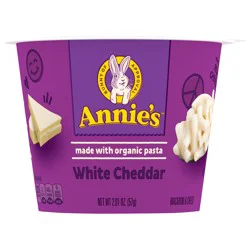 Annie's Organic White Cheddar Macaroni and Cheese, Microwavable Cup, 2.01 oz