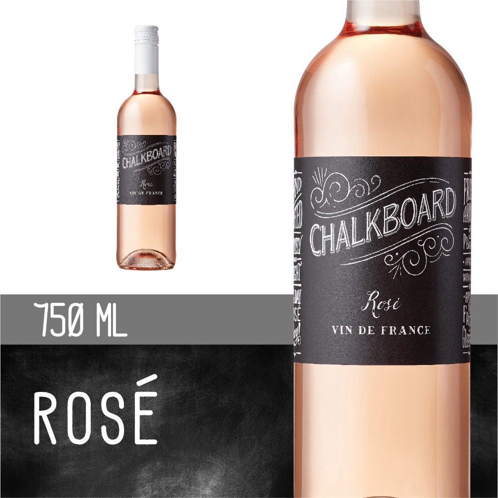 slide 3 of 6, Chalkboard Wine + Spirits Rose, 750 ml