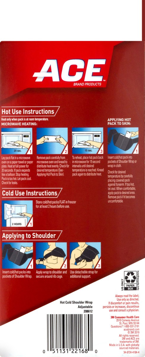 slide 9 of 11, ACE Size ADJ 3M Hot Cold Shoulder Wrap 1.0 ea, 1 ct