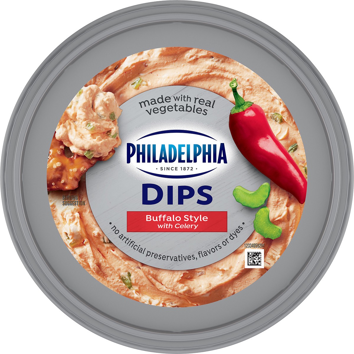 slide 5 of 9, Philadelphia Dips Buffalo Style with Celery Cream Cheese Dip, 10 oz Tub, 10 oz