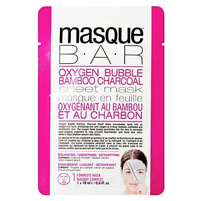 slide 1 of 1, Masque Bar Oxygen Bubble Bamboo Charcoal Sheet Mask, 1 ct