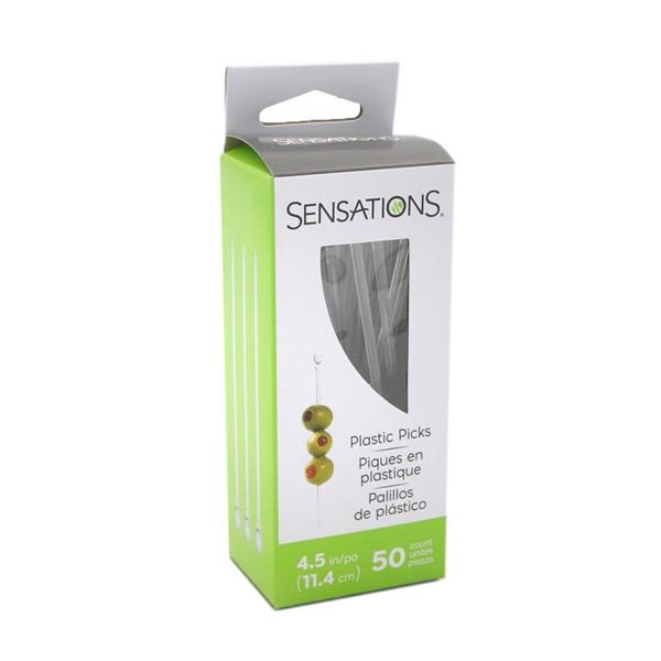 slide 1 of 1, Sensations Clear Plastic Picks, 50 ct