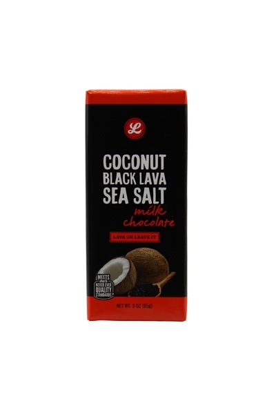 slide 1 of 1, Lucky's Market Coconut Black Lava Sea Salt Milk Chocolate Bar, 3 oz