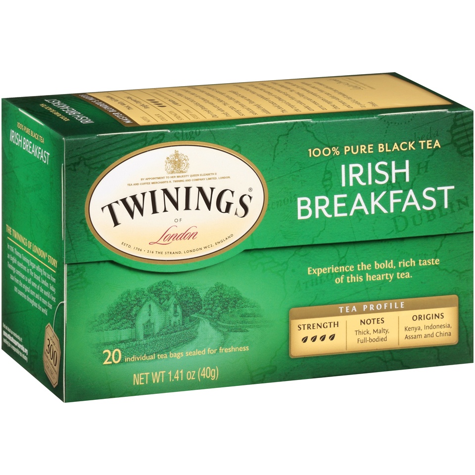 slide 2 of 7, Twinings Black Tea 100% Pure Irish Breakfast Bags, 20 ct