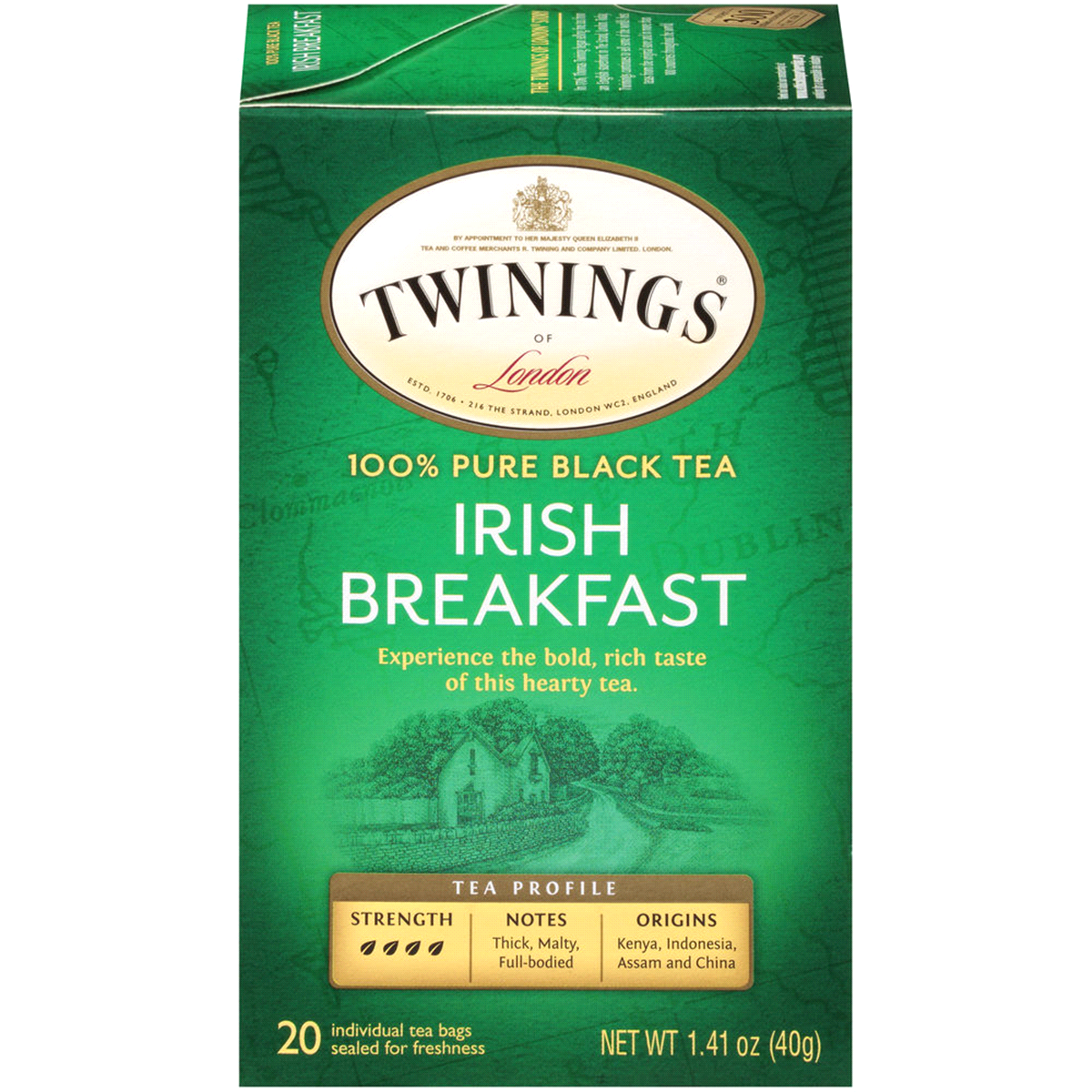 slide 1 of 7, Twinings Black Tea 100% Pure Irish Breakfast Bags, 20 ct