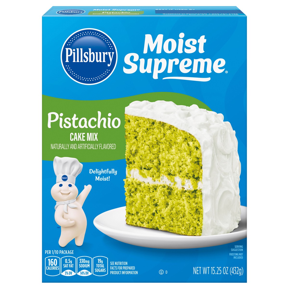 slide 1 of 14, Pillsbury Moist Supreme Pistachio Cake Mix, 15.25 oz, 15.25 oz