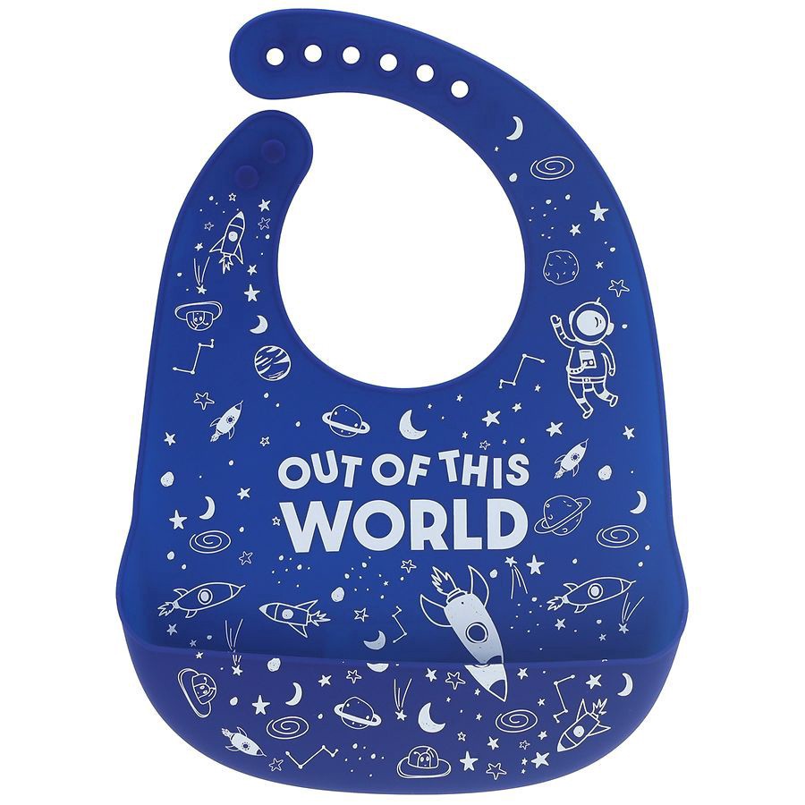 slide 1 of 1, Moon & Stars Silicone Baby Bib, 1 ct