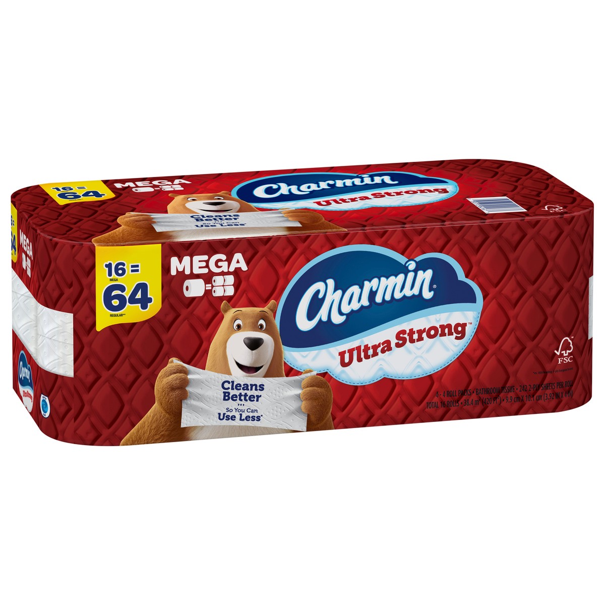 slide 5 of 5, Charmin Ultra Strong Toilet Paper 16 Mega Rolls, 242 Sheets Per Roll, 4 ct