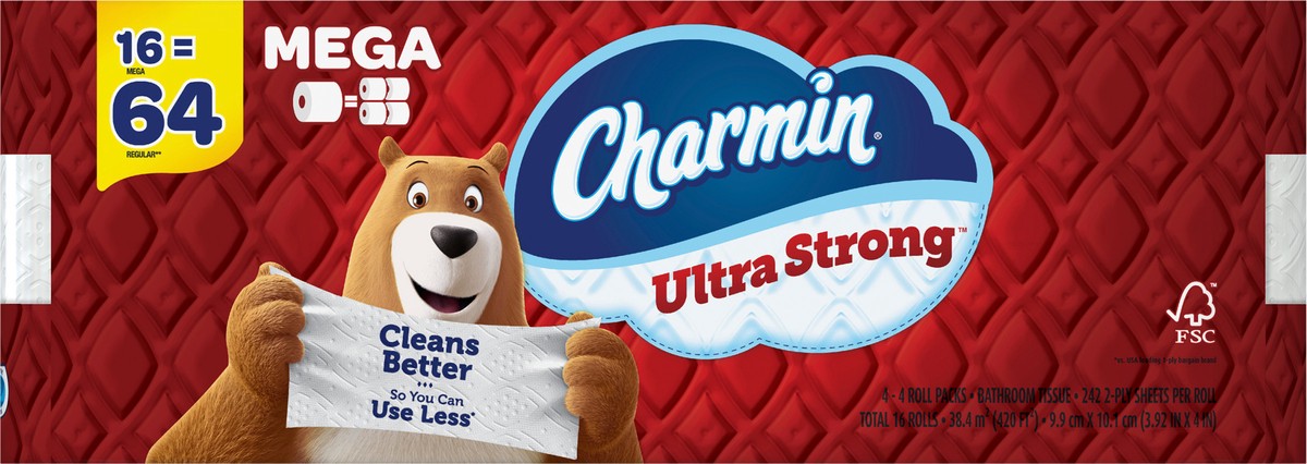 slide 2 of 5, Charmin Ultra Strong Toilet Paper 16 Mega Rolls, 242 Sheets Per Roll, 4 ct