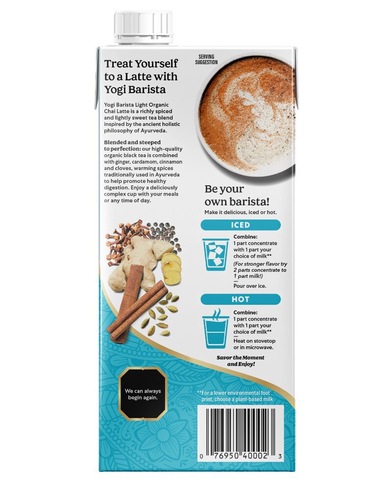 slide 4 of 6, Yogi Organic Light Chai Latte - 32 fl oz, 32 fl oz