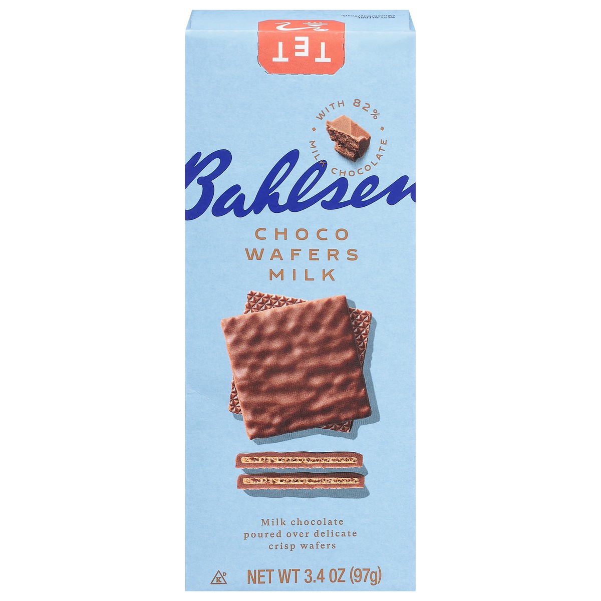 slide 1 of 9, Bahlsen Choco Wafers Milk Chocolate, 3.4 oz