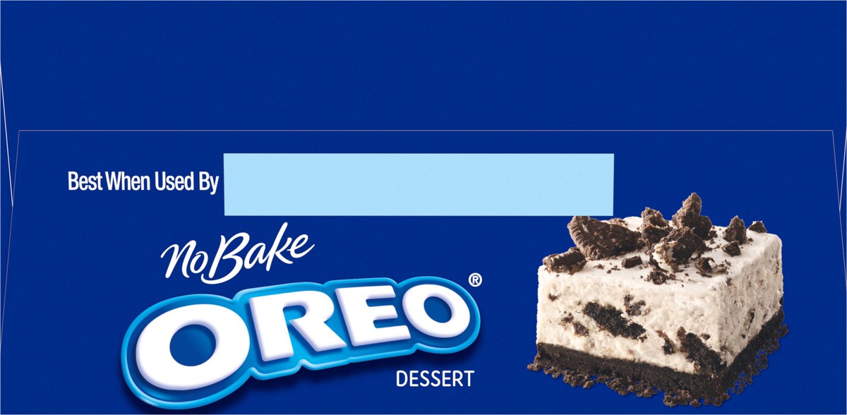 slide 8 of 9, Jell-O No Bake Oreo Dessert Kit with Filling Mix, Crust Mix & Cookie Pieces, 12.6 oz Box, 12.6 oz