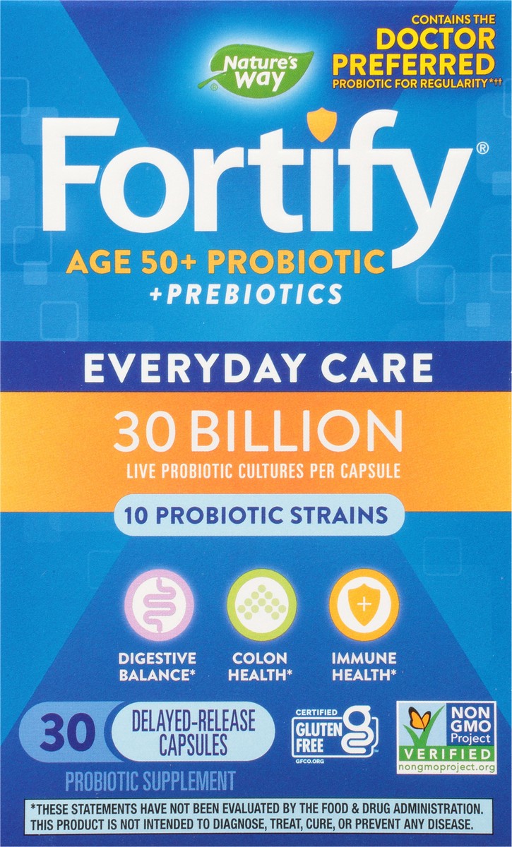 slide 1 of 5, Nature's Way Fortify Capsules Everyday Care Age 50+ Probiotic + Prebiotics 30 ea, 30 ct