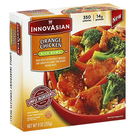 slide 1 of 1, Innovasian Cuisine Rice Bowl Orange Chicken Box, 9 oz