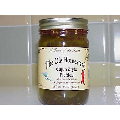 slide 1 of 1, The Ole Homestead Cajun Style Pickles, 15 oz