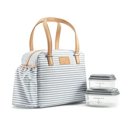FIT N FRESH Fit & Fresh Laketown Lunch Kit - Thin Gray Stripe