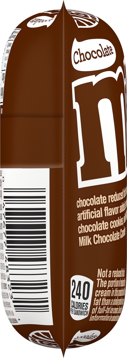 slide 5 of 9, M&M's Ice Cream Chocolate Cookie Sandwich, Reduced Fat Chocolate Ice Cream Dessert Cookie Sandwich, 4 Oz, 4 fl oz