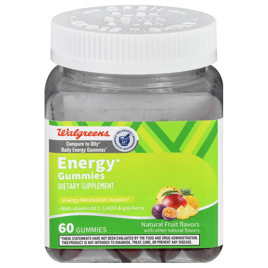 slide 1 of 5, Walgreens Energy Gummies Natural Fruit, 60 ct