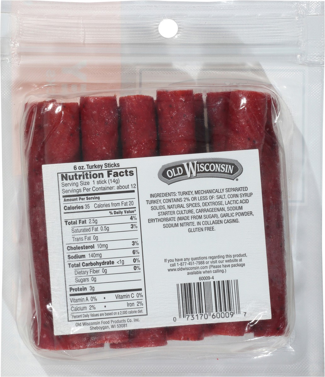 slide 7 of 7, Old Wisconsin Turkey Sausage Snack Sticks 6 oz. Pouch, 6 oz