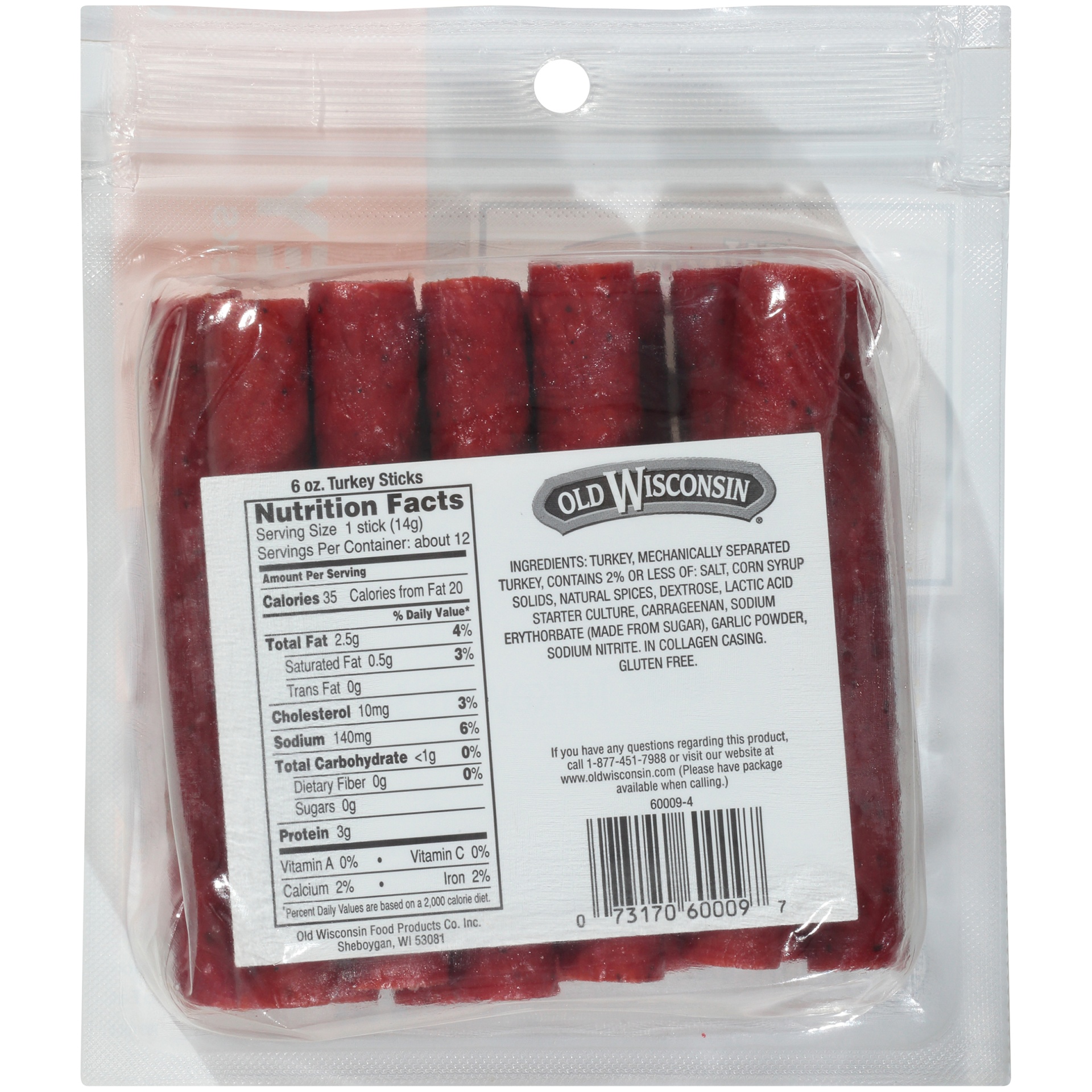 slide 4 of 6, Old Wisconsin Turkey Sausage Snack Sticks, 6 oz