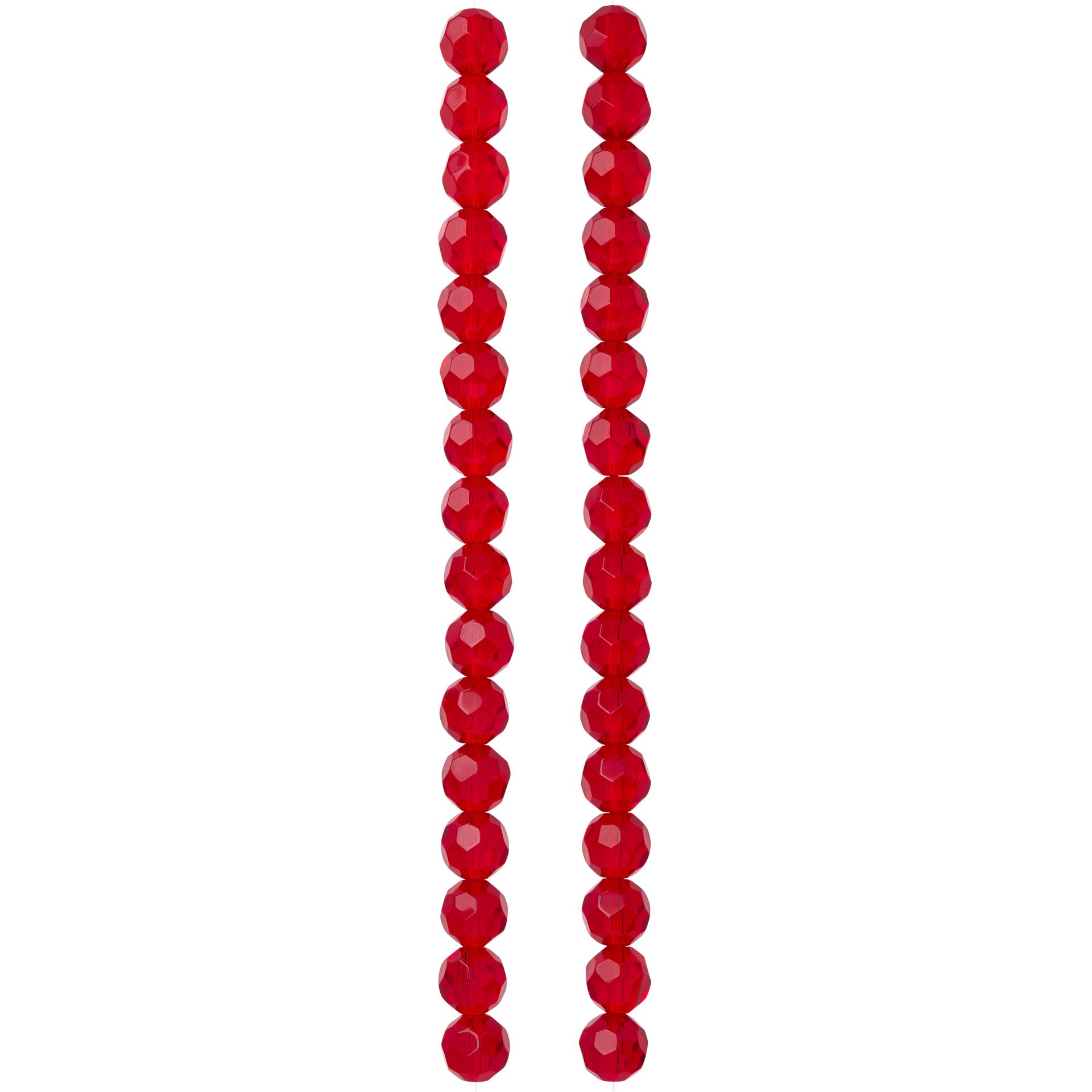 slide 3 of 3, Ruby Faceted Glass Round Beads, 10mm By Bead Landing, 10mm