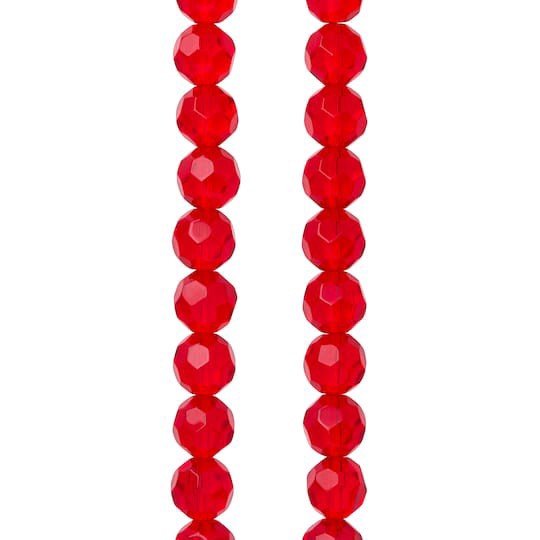 slide 1 of 3, Ruby Faceted Glass Round Beads, 10mm By Bead Landing, 10mm