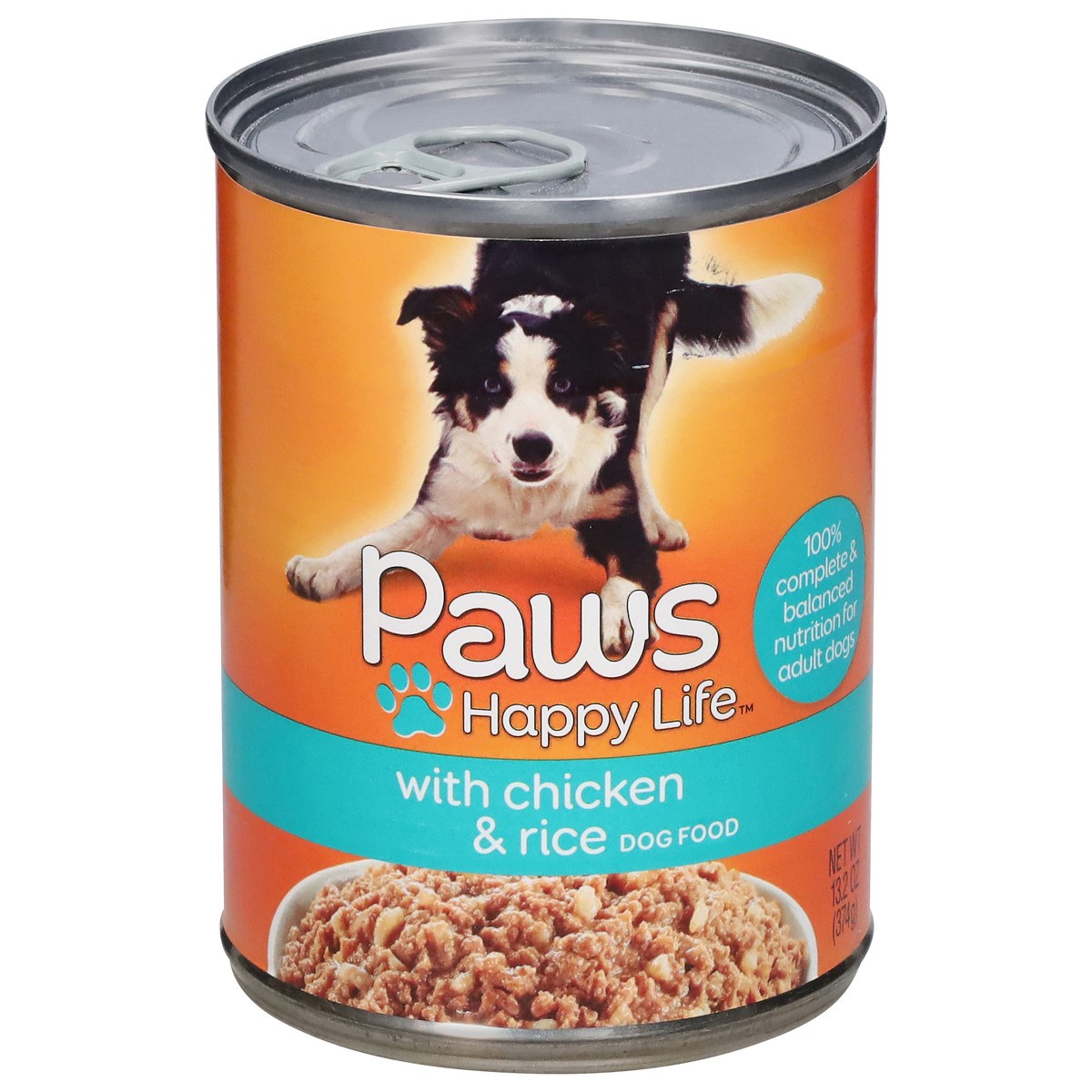 slide 1 of 9, Paws Happy Life Dog Food With Chicken & Rice, 13.2 oz