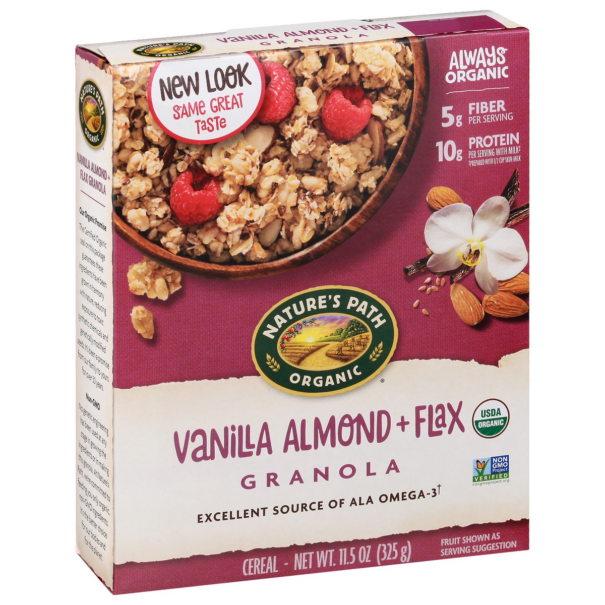 slide 5 of 10, Nature's Path Organic Granola Vanilla Almond + Flax Cereal 11.5 oz Box, 11.5 oz