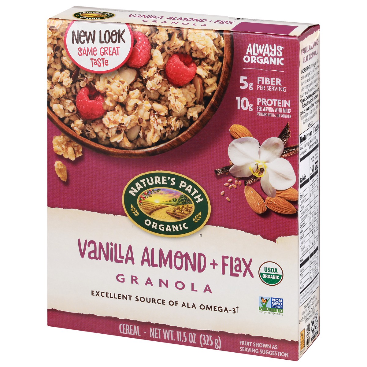 slide 4 of 10, Nature's Path Organic Granola Vanilla Almond + Flax Cereal 11.5 oz Box, 11.5 oz