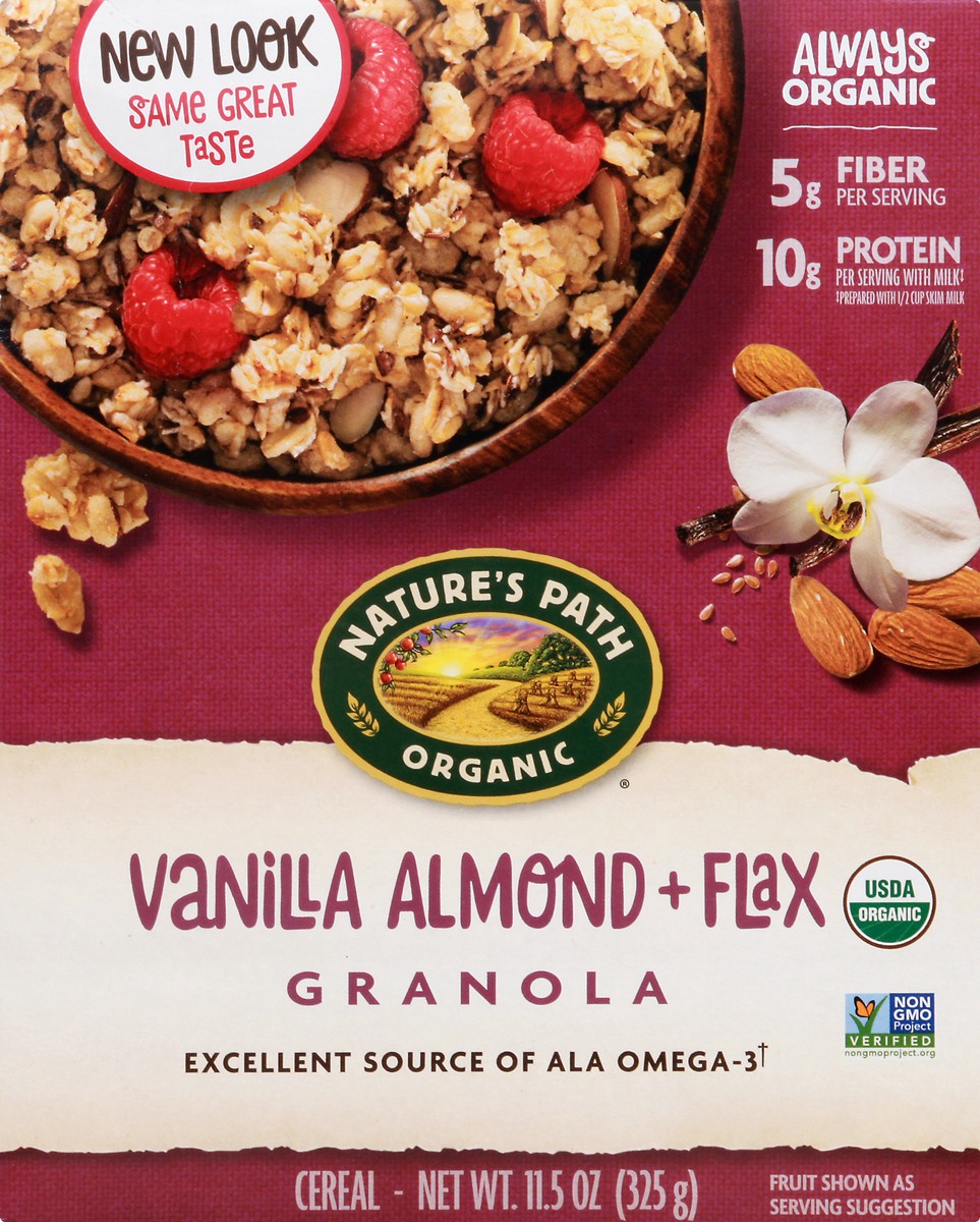 slide 10 of 10, Nature's Path Organic Granola Vanilla Almond + Flax Cereal 11.5 oz Box, 11.5 oz