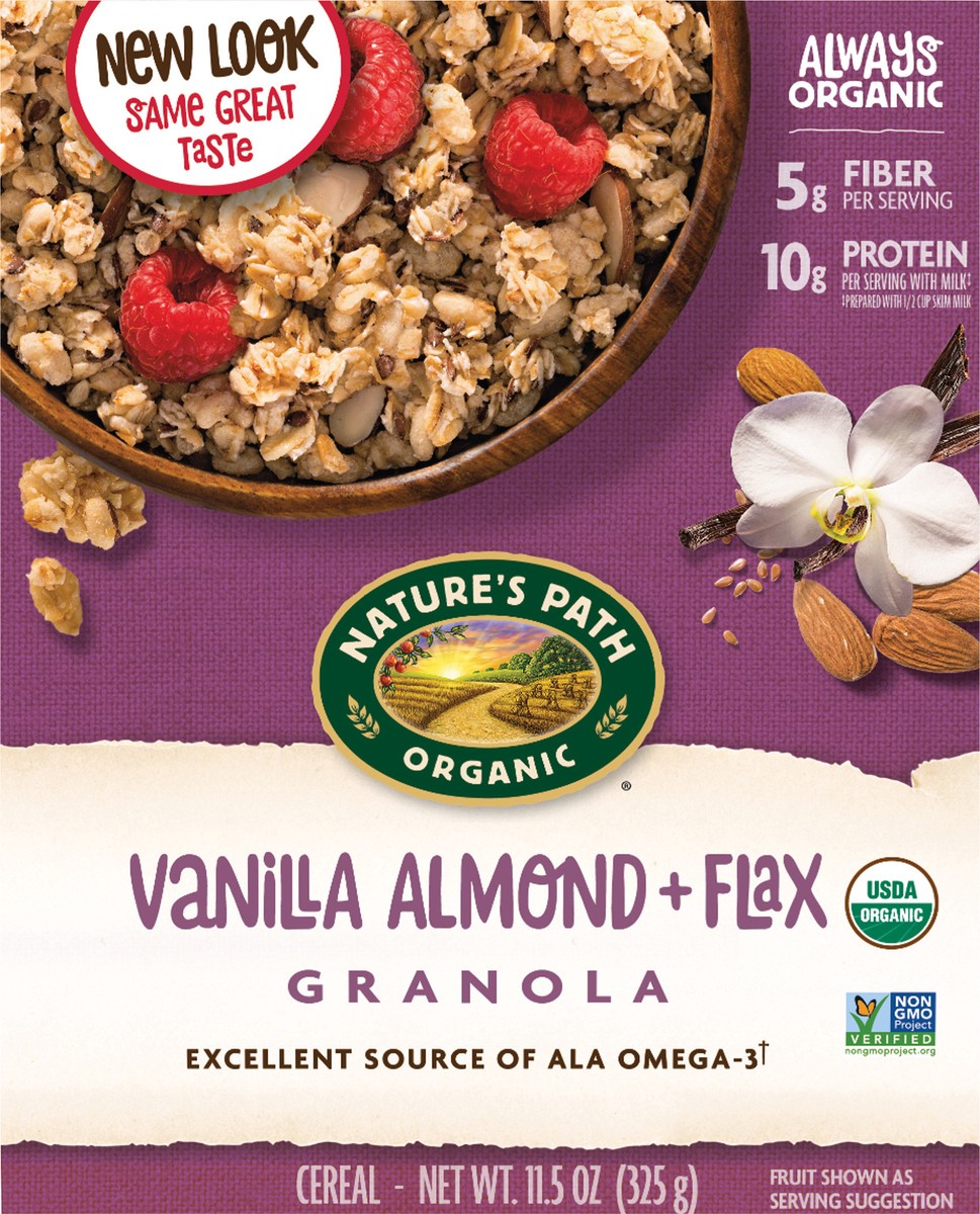 slide 1 of 10, Nature's Path Organic Granola Vanilla Almond + Flax Cereal 11.5 oz Box, 11.5 oz