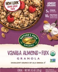 Nature's Path Organic Granola Vanilla Almond + Flax Cereal 11.5 oz Box