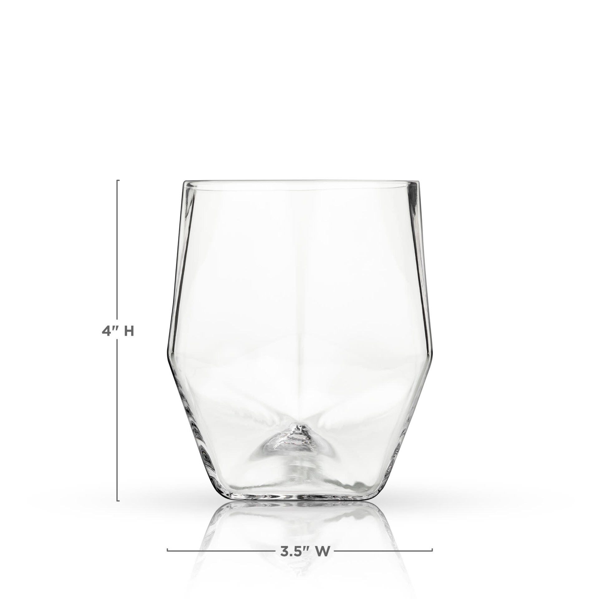 slide 5 of 5, Viski Seneca Faceted Crystal Tumblers Set of 2, Lead-Free Premium Crystal Clear Glass, Stylish Lowball Cocktail Glasses, Cocktail Glass Gift Set, 11 oz, 1 ct
