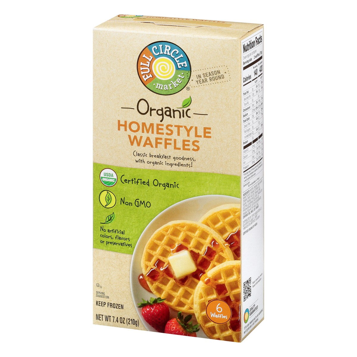 slide 8 of 9, Full Circle Market Organic Homestyle Waffles 6 ea, 6 ct