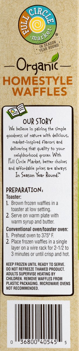 slide 5 of 9, Full Circle Market Organic Homestyle Waffles 6 ea, 6 ct