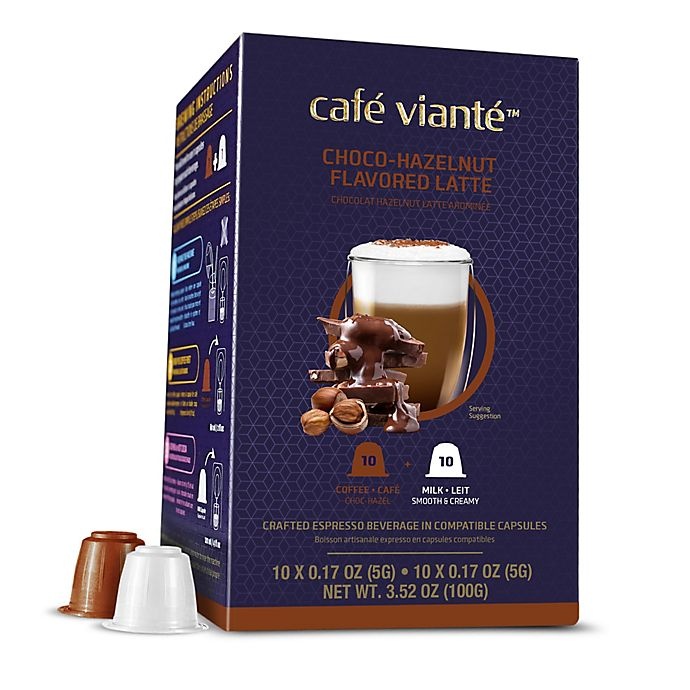 slide 5 of 5, Café Vianté Chocolate Hazelnut Latte Capsules, 20 ct