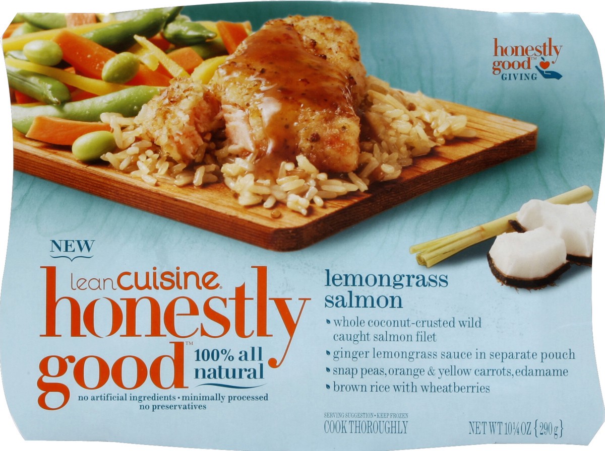 slide 4 of 4, Lean Cuisine Honestly Good Lemongrass Salmon, 10.25 oz