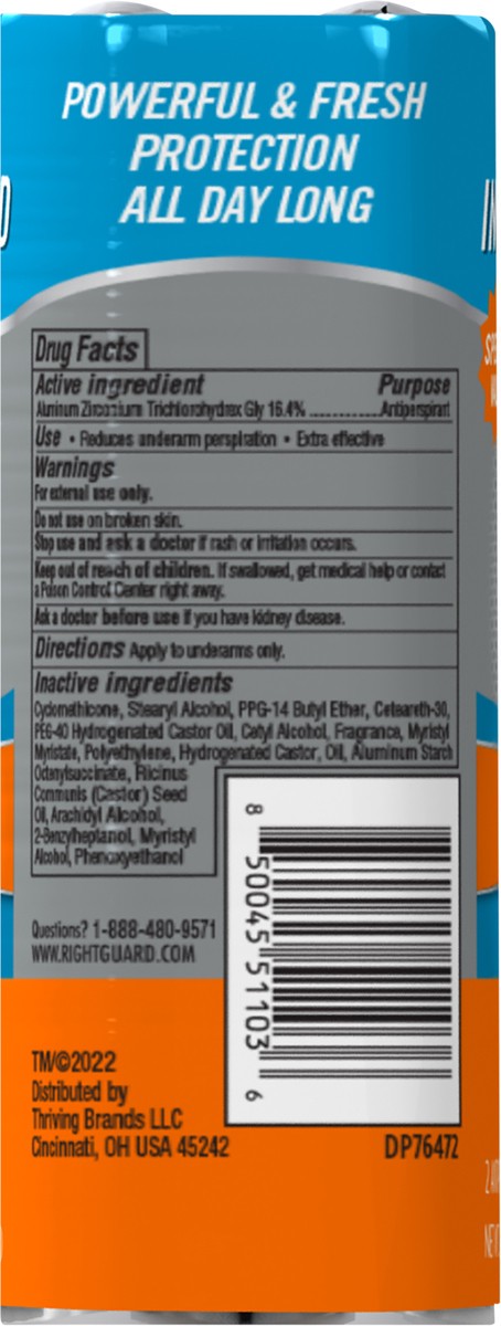 slide 5 of 10, Right Guard Xtreme Defense Arctic Refresh Antiperspirant Invisible Solid, 2.6 oz, 2 Pack, 2 ct