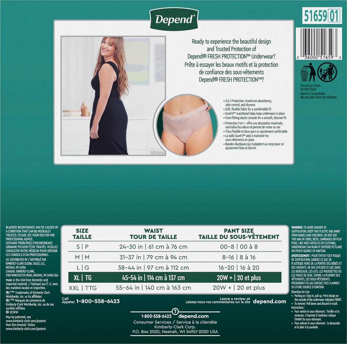 slide 6 of 9, Depend Fresh Protection Adult Incontinence Underwear for Women (Formerly Depend Fit-Flex), Disposable, Maximum, Extra-Large, Blush, 36 Count, 36 ct