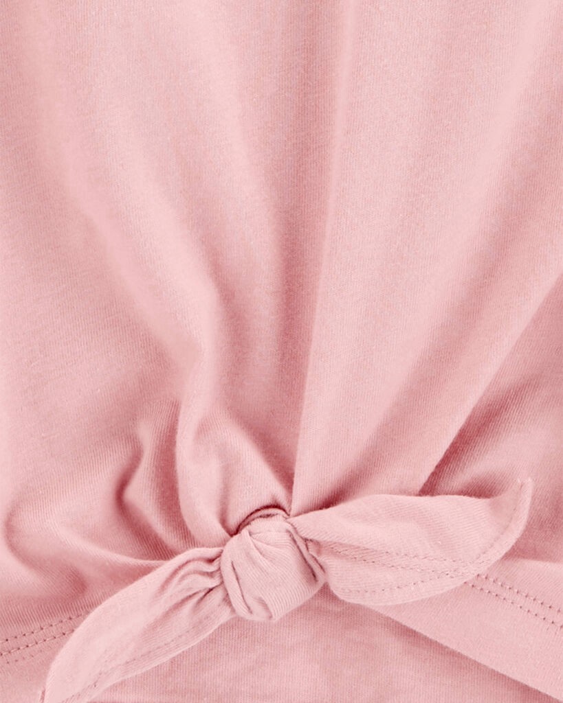slide 2 of 2, Carter's Kid Tie-Front Jersey Tee Pink XS, 1 ct