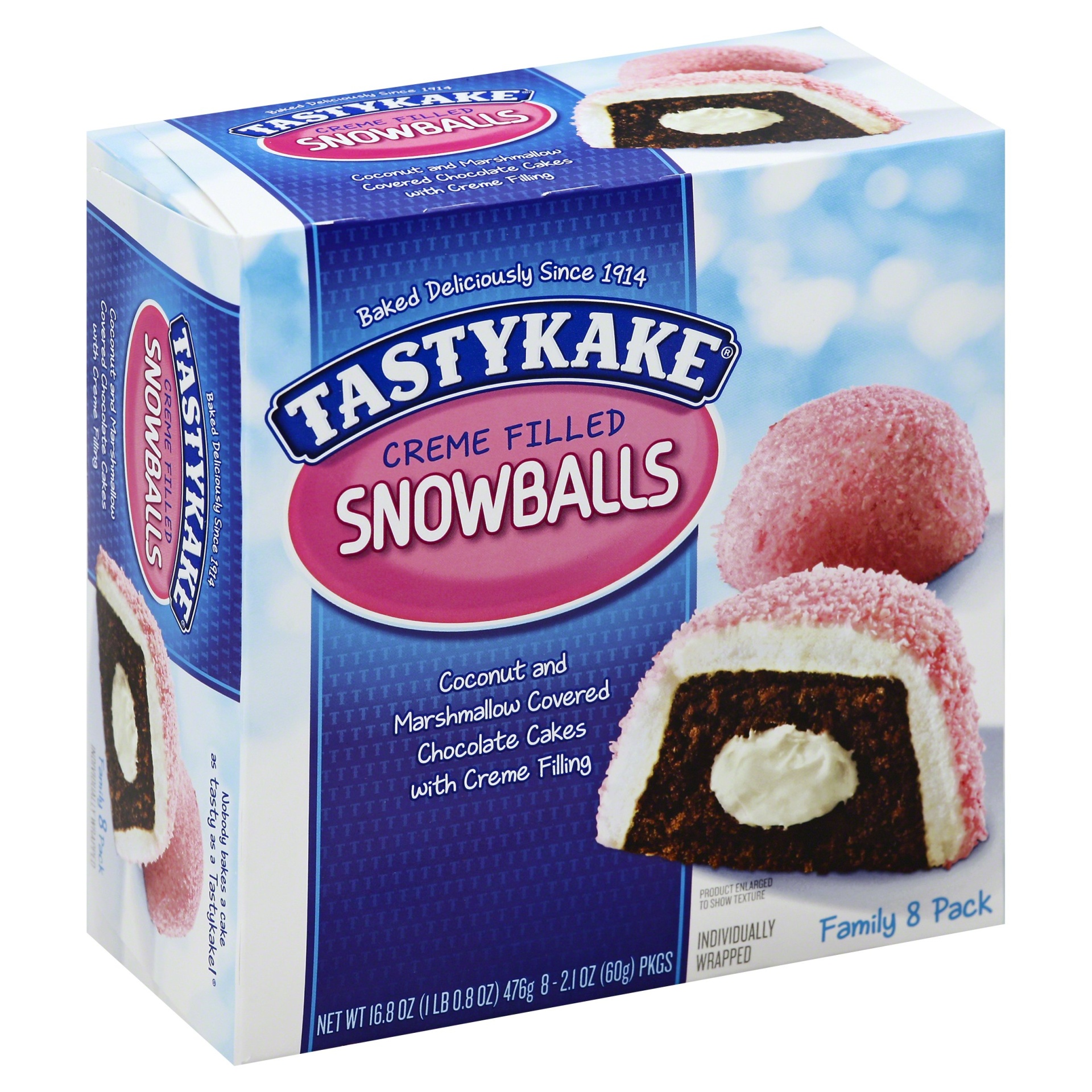 slide 1 of 1, Tastykake Snowballs 8 ea, 8 ct