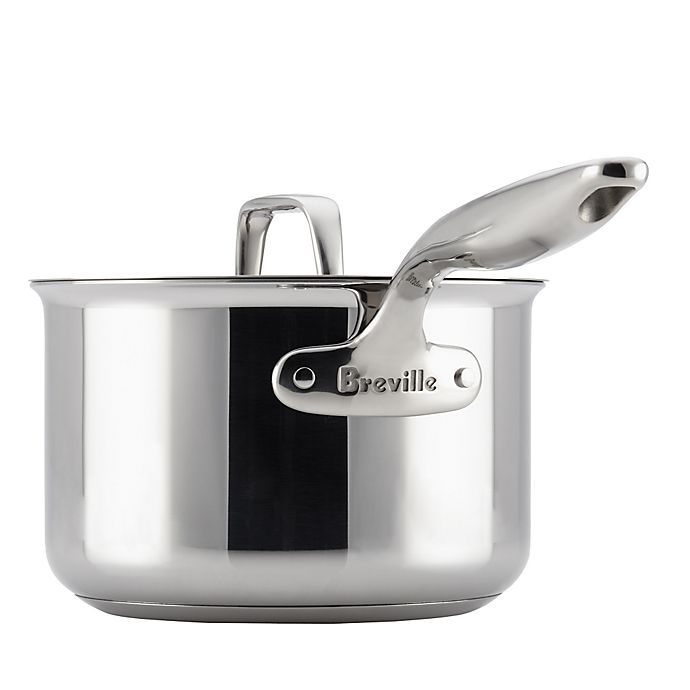 slide 4 of 5, Breville Thermal Pro Clad Stainless Steel Covered Saucepan, 2 qt