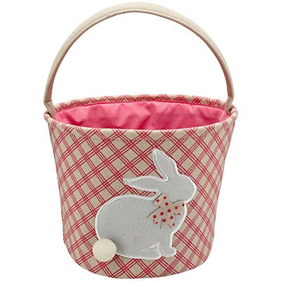 slide 1 of 1, Destination Holiday Pink Plaid Bushel Easter Basket, 1 ct