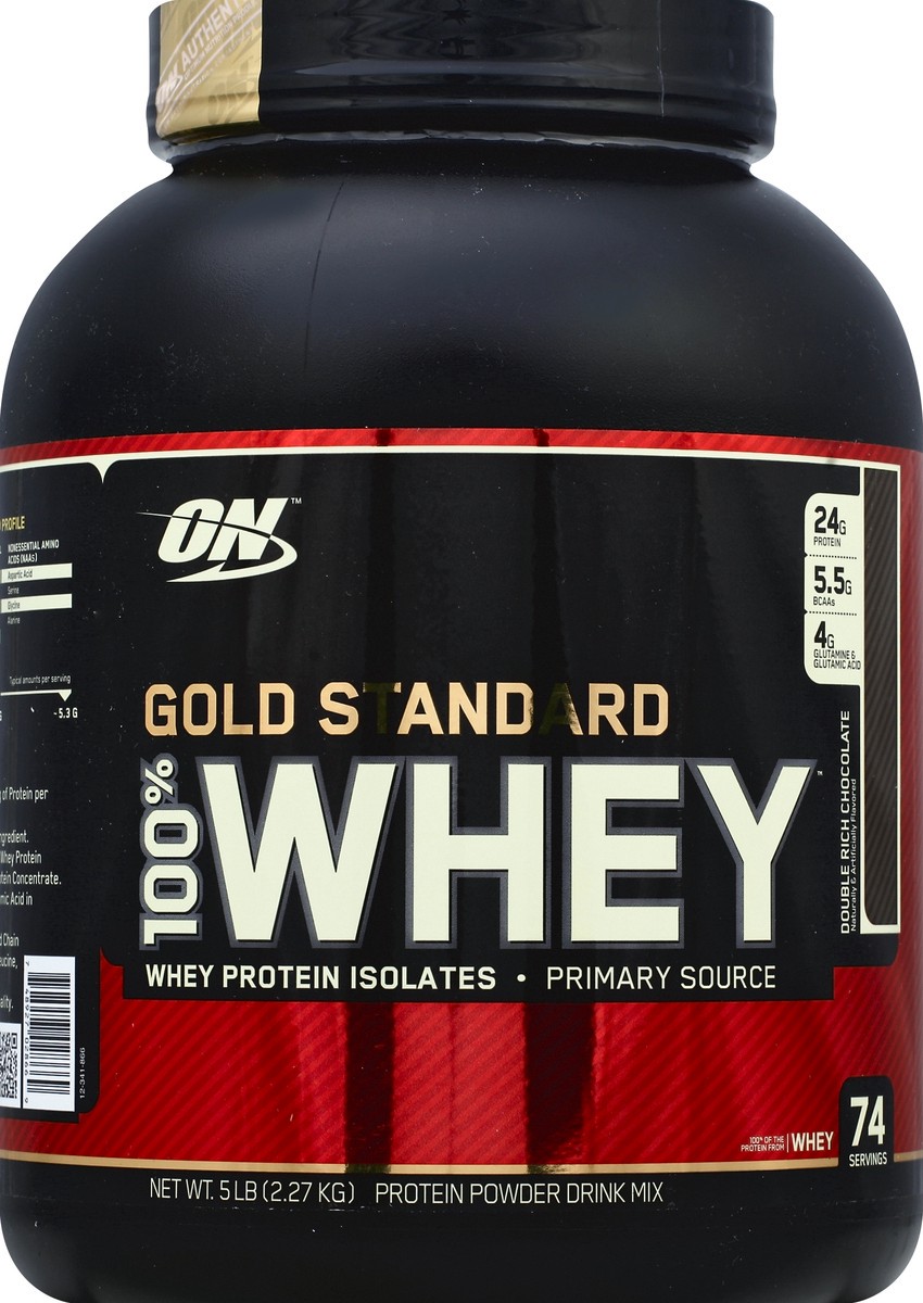 slide 3 of 3, Optimum Nutrition Gold Standard 100% Whey Double Rich Chocolate, 5 lb