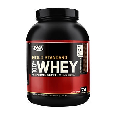 slide 1 of 3, Optimum Nutrition Gold Standard 100% Whey Double Rich Chocolate, 5 lb