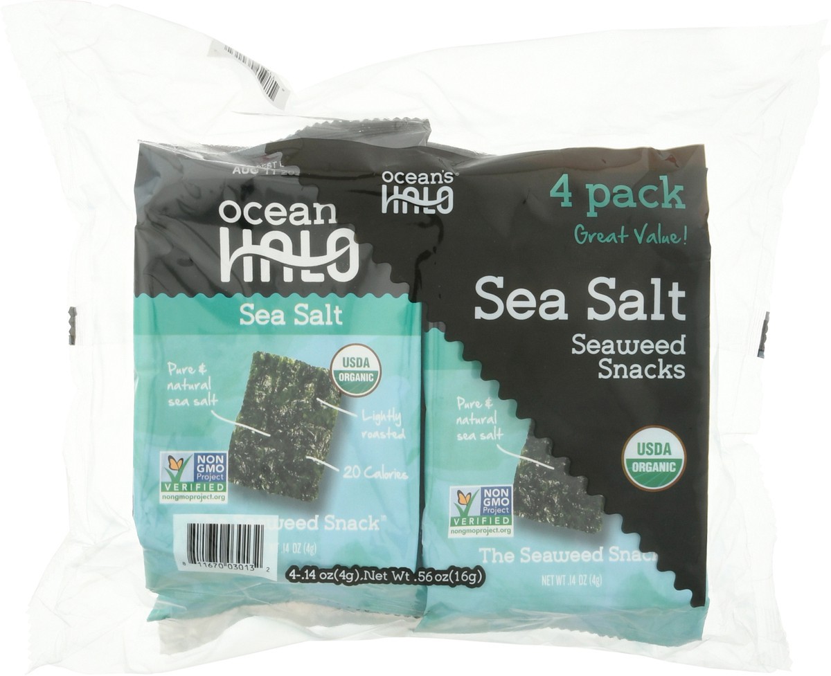 slide 3 of 12, Ocean's Halo Organic 4 Pack Sea Salt Seaweed Snacks 4 ea, 4 ct