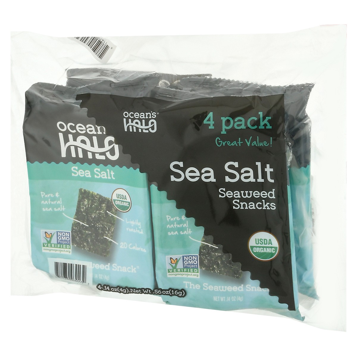 slide 8 of 12, Ocean's Halo Organic 4 Pack Sea Salt Seaweed Snacks 4 ea, 4 ct