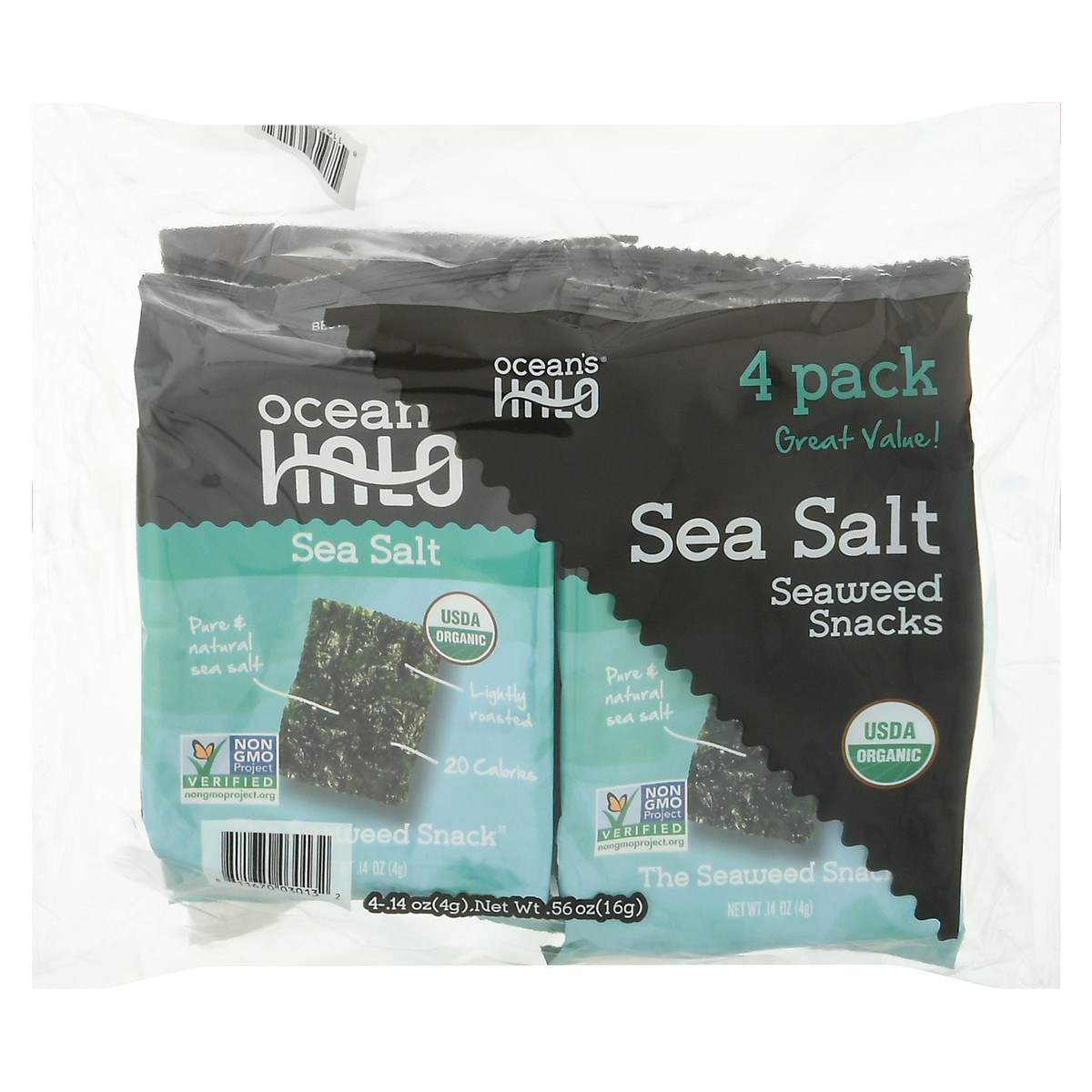 slide 1 of 12, Ocean's Halo Organic 4 Pack Sea Salt Seaweed Snacks 4 ea, 4 ct